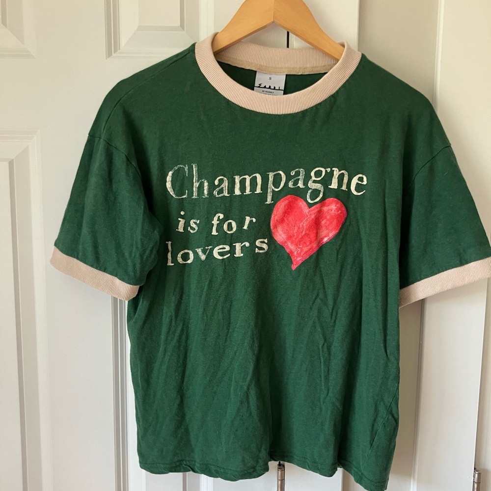 Green Graphic Tee with Heart by Brand